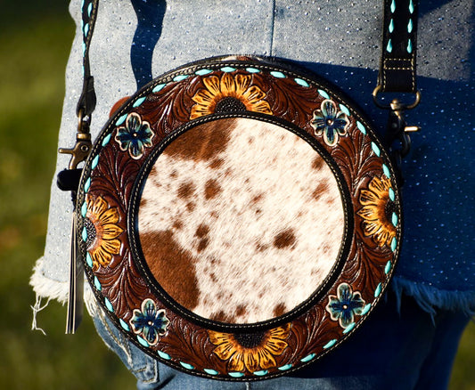 Sunflower Sunrise Round Bag