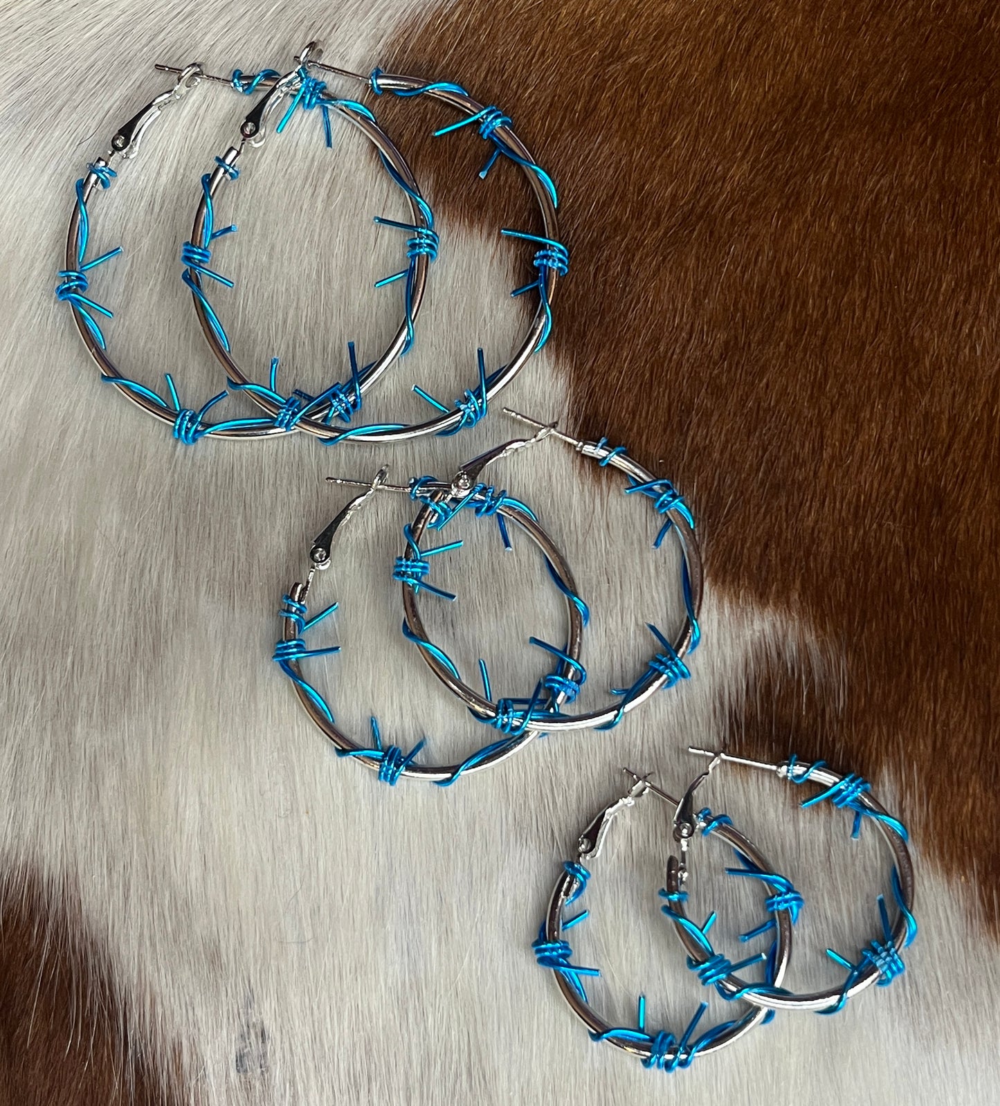 Tropical Blue Barbwire Hoops