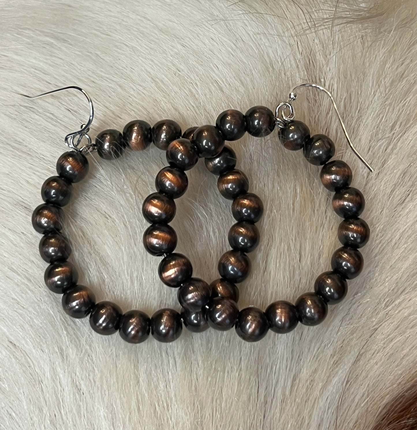 Navajo Pearl Hoops