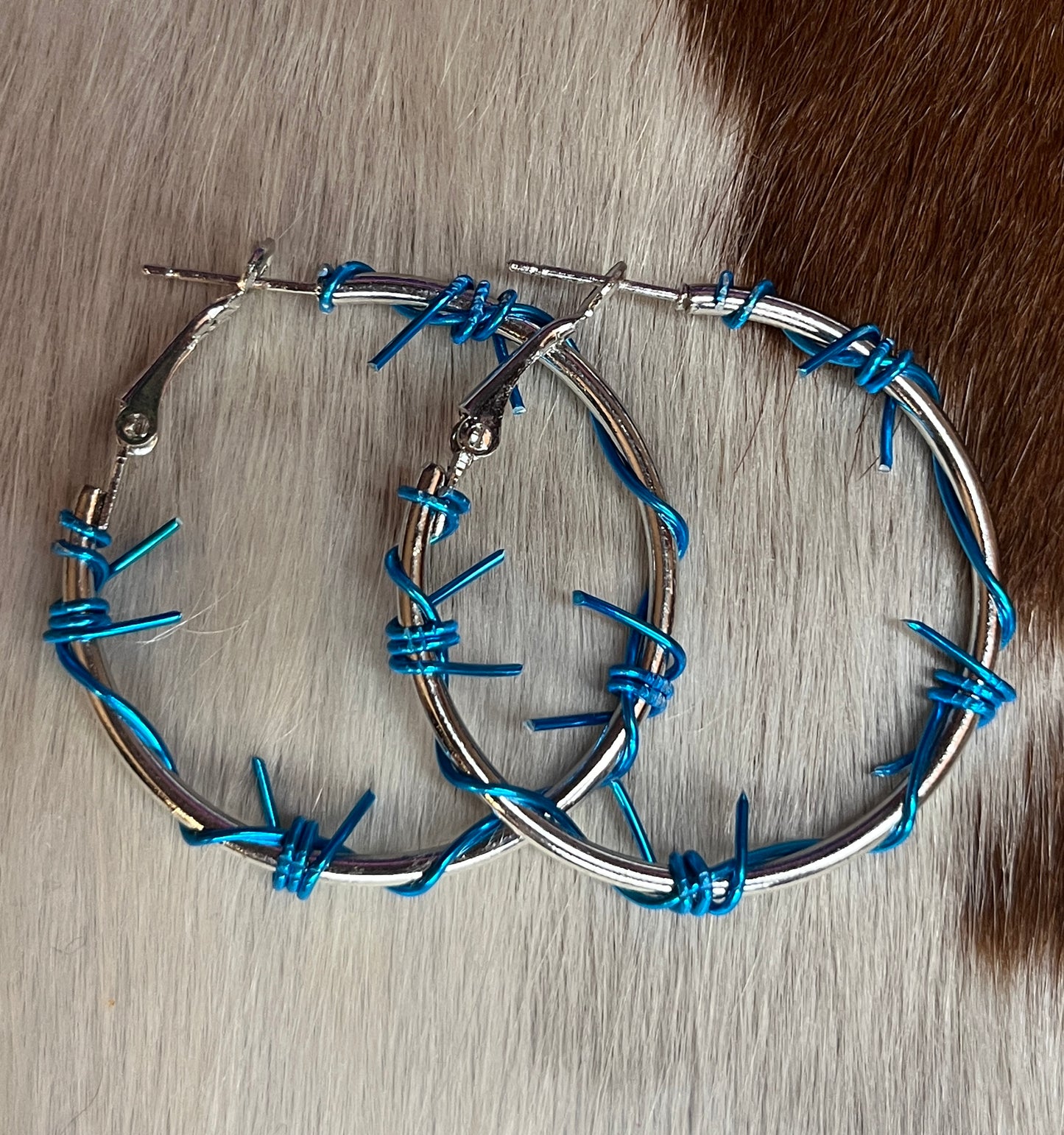 Tropical Blue Barbwire Hoops