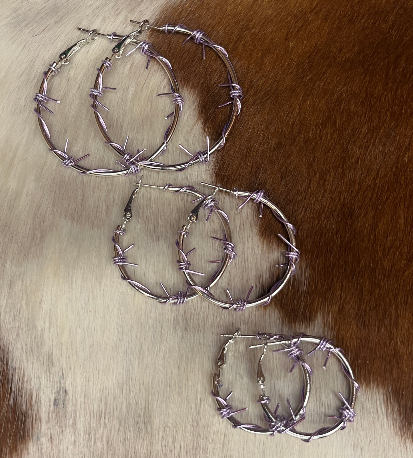 Lavender Barbwire Hoops