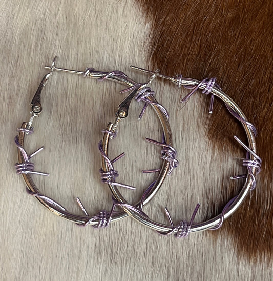 Lavender Barbwire Hoops