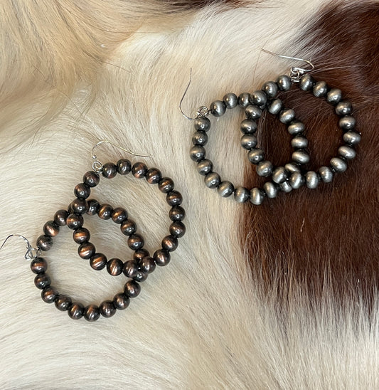 Navajo Pearl Hoops