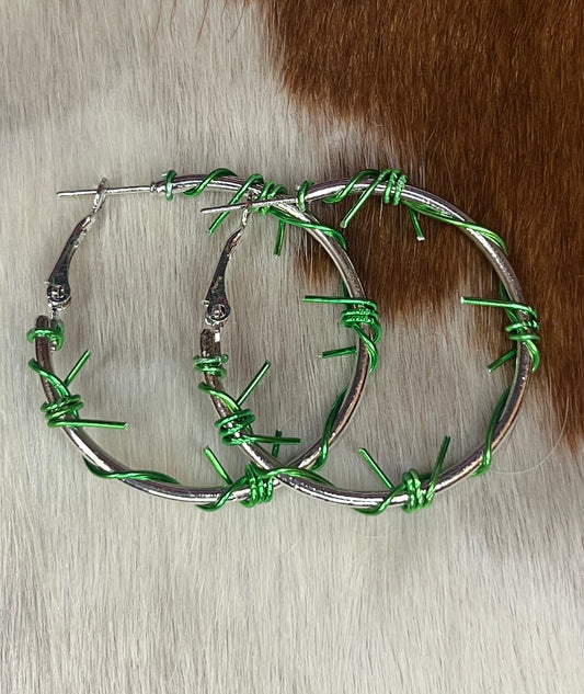 Lime Barbwire Hoops