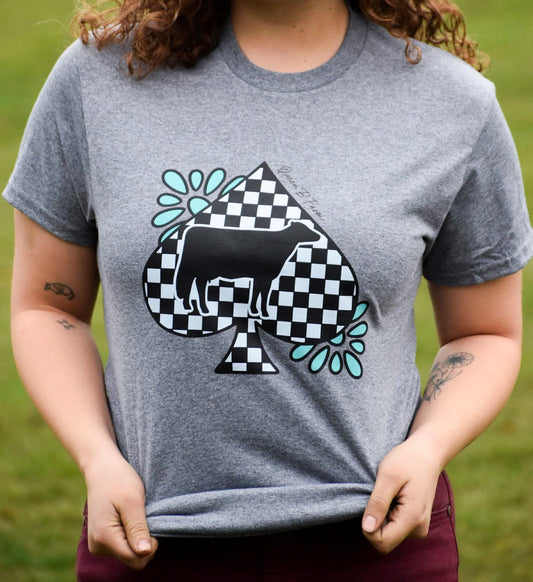 Show Dairy Cow Spade Tee