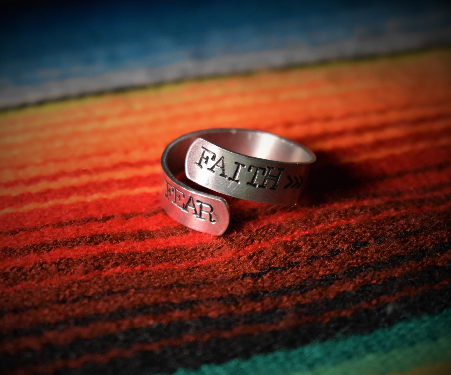 Faith Over Fear Wrap Around Ring