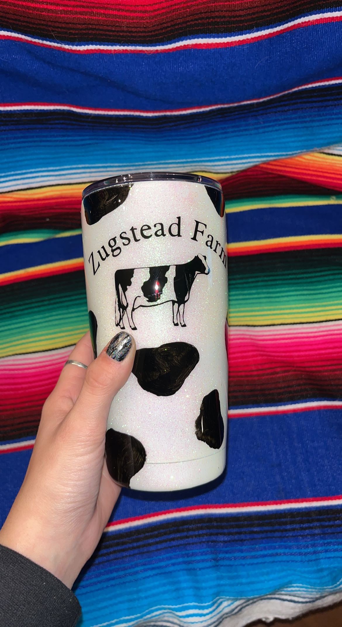 Personalized cow print tumbler gifts for her